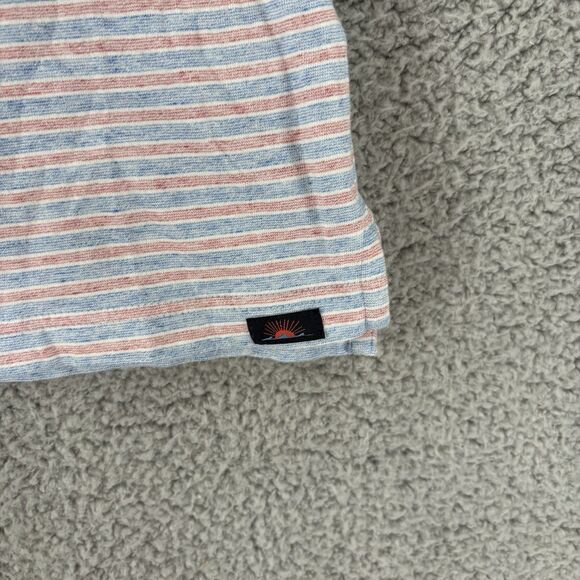 Faherty Movement Polo Shirt Mens Large L Short Sleeve Blue Red Striped Stretch - Picture 3 of 8